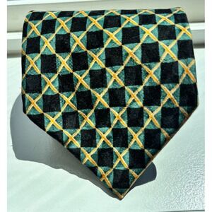 Mills Touche‎ Mens All Silk Hand Crafted in America Tie Geometric Pattern